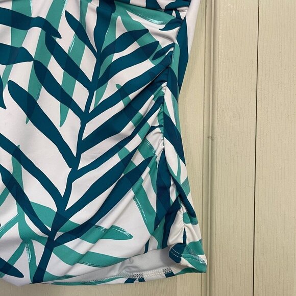 La Blanca Womens NWT Green Palm Leaf La Vista Bandini Halter Swimsuit Top Size 0 - Picture 6 of 12